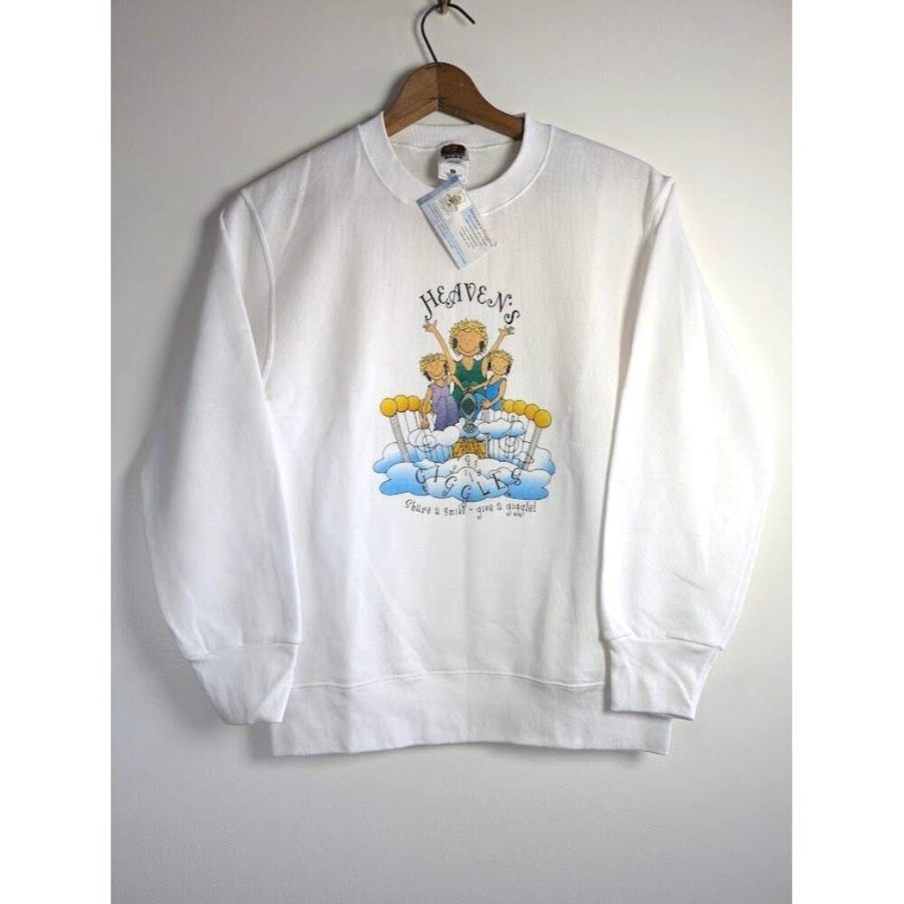 Vintage 90s Sweatshirt Women's Size Small Christian Religion Jesus Heaven NEW
